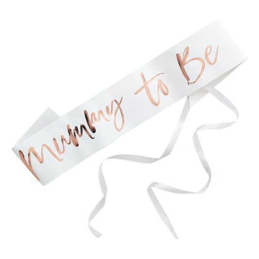 Baby Shower 'Mummy To Be' Sash - Rose Gold