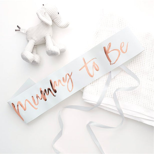 Baby Shower 'Mummy To Be' Sash - Rose Gold