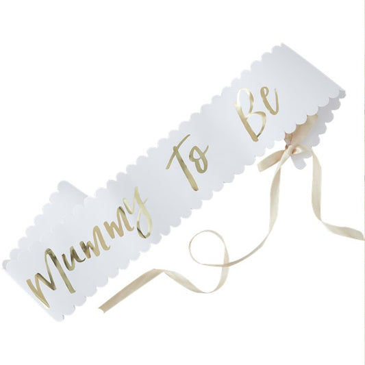 Baby Shower 'Mummy To Be' Sash - Gold