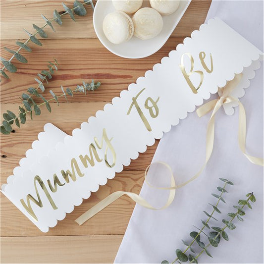 Baby Shower 'Mummy To Be' Sash - Gold
