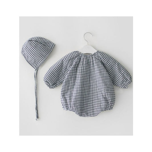 Romper & Hat Set - Check