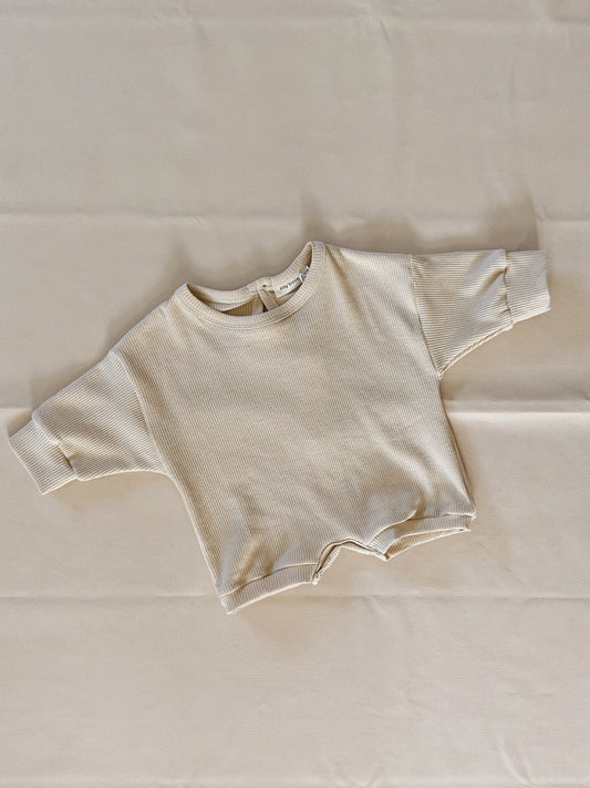 Tiny Trove Demi Waffle Cotton Playsuit - Biscuit