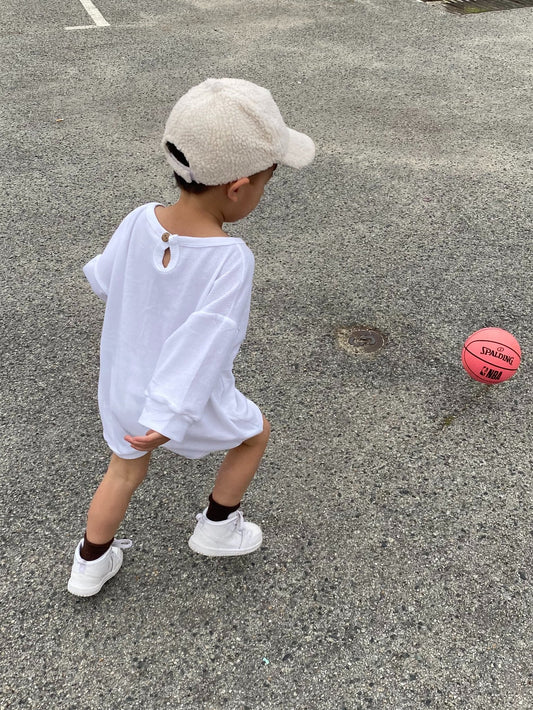 Tiny Trove Demi Waffle Cotton Playsuit - Snow