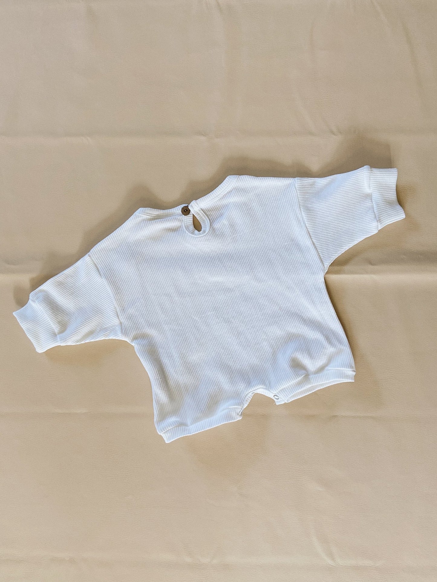 Tiny Trove Demi Waffle Cotton Playsuit - Snow