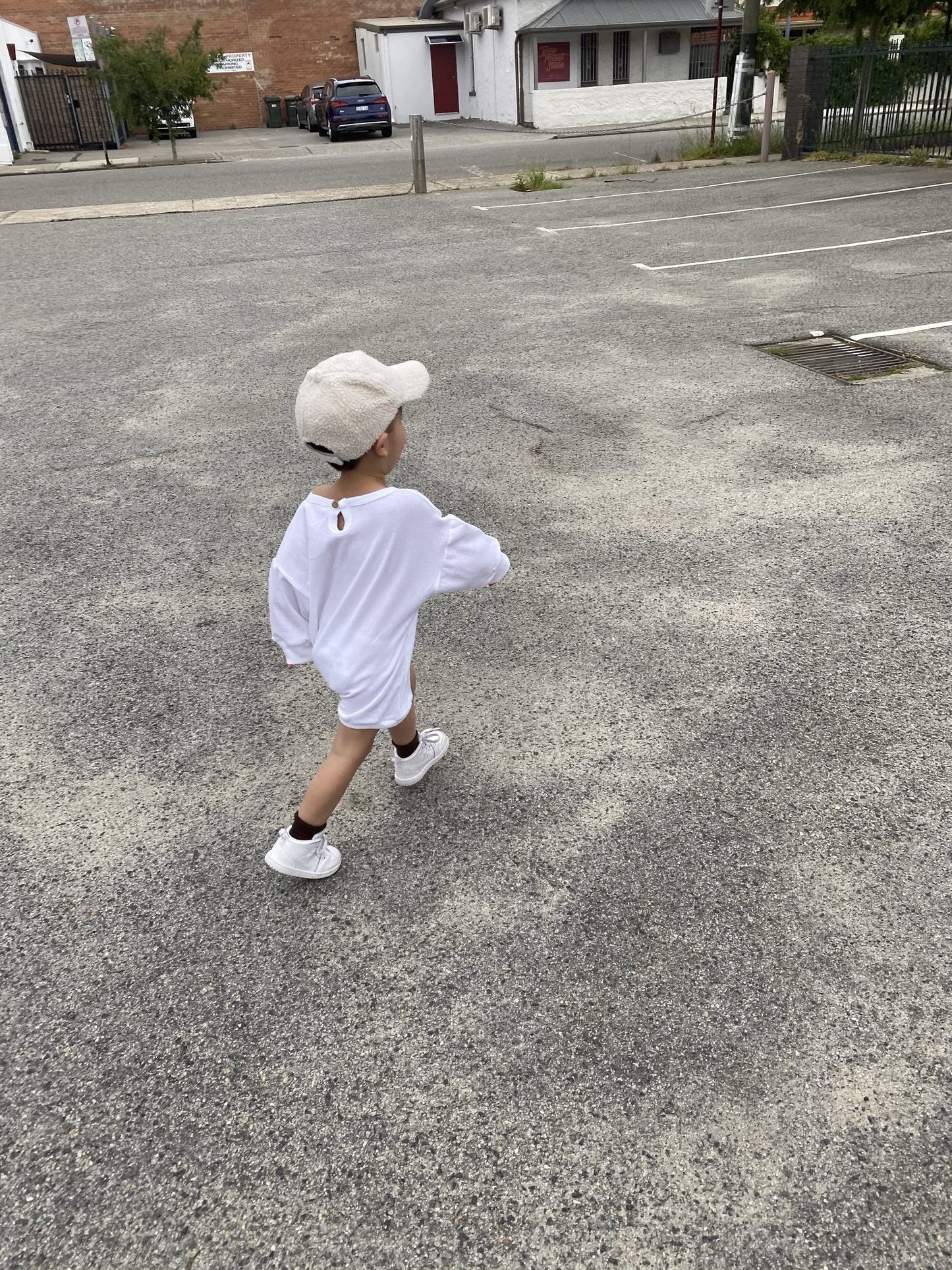 Tiny Trove Demi Waffle Cotton Playsuit - Biscuit