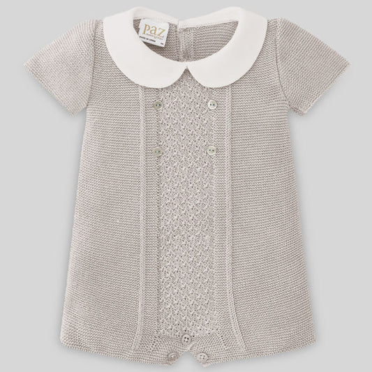 Paz Rodriguez Short Romper - Beige