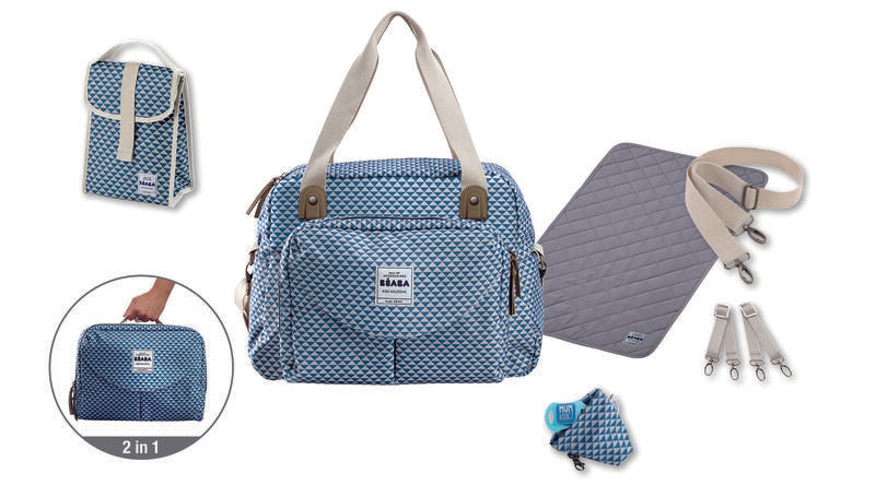 Beaba Geneve II Changing / Diaper Bag - Play Print Blue