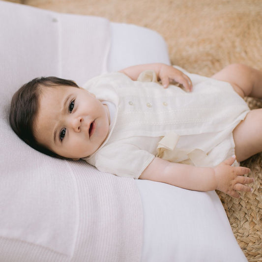 Paz Rodriguez Bow Romper - Beige