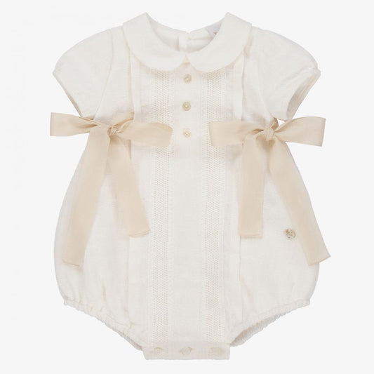 Paz Rodriguez Romper and Shoes 2-Piece Gift Set - Cream