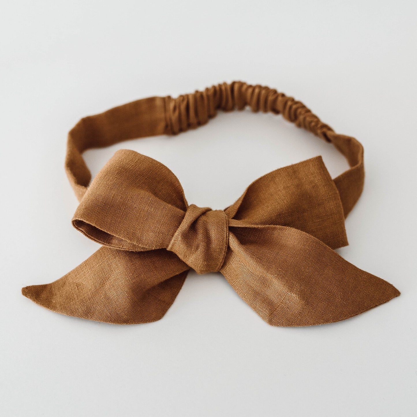 Linen Bow Headband - Mustard