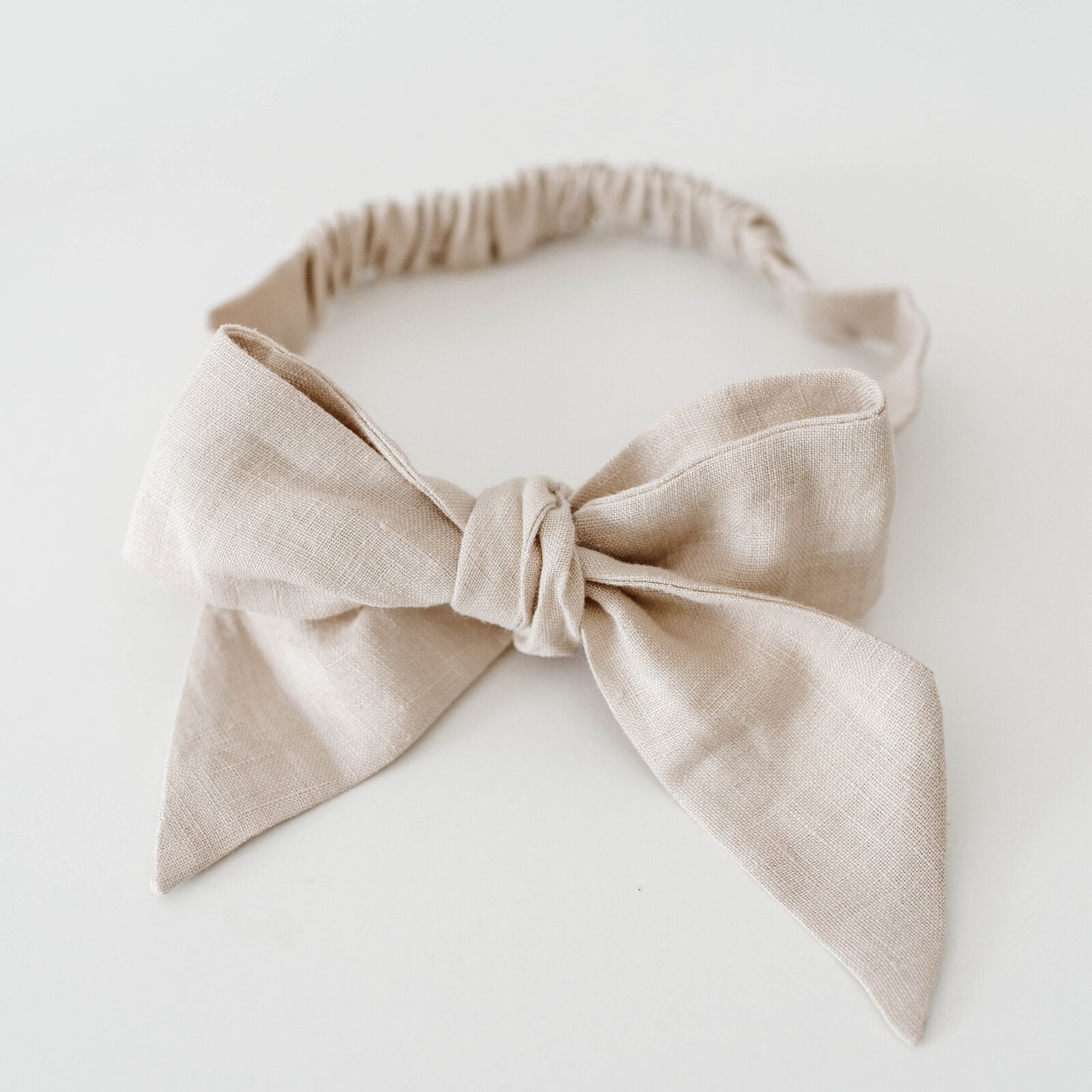 Linen Bow Headband - Natural