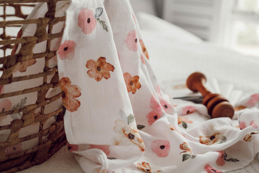 Organic Muslin Swaddle - Poppy