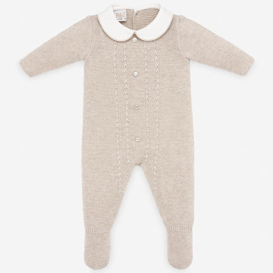 Paz Rodriguez Knitted Romper - Beige