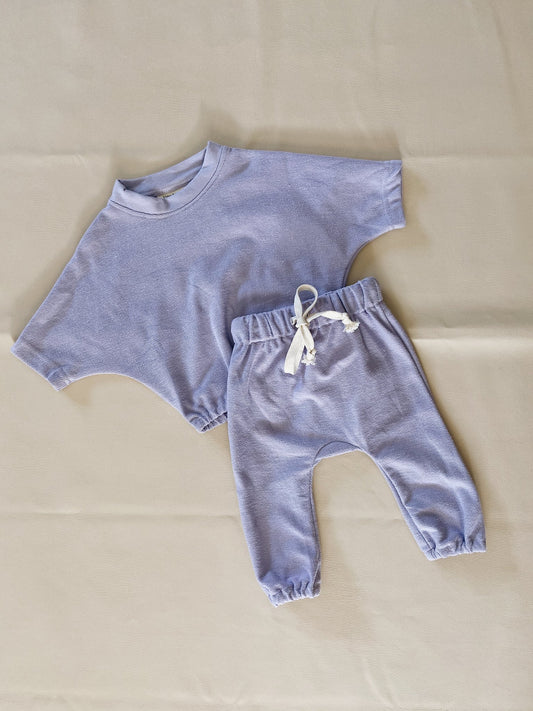 Tiny Trove Romy French Terry Lounge Set - Lilac