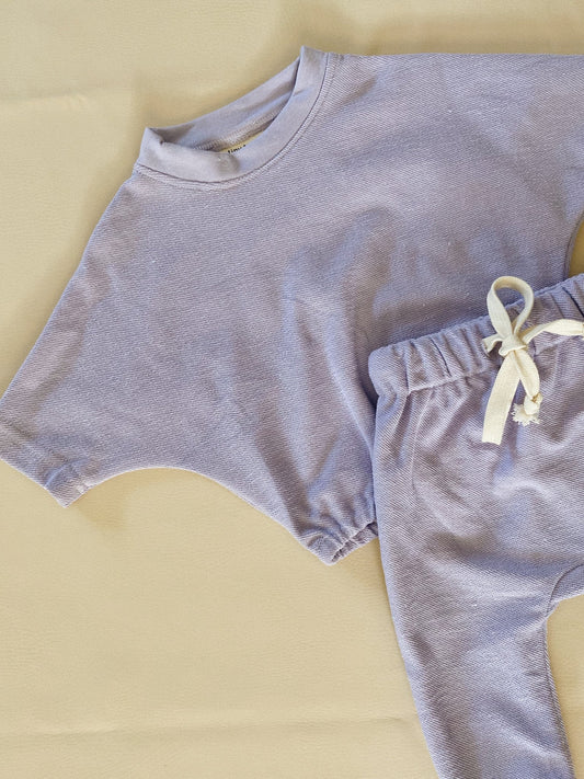 Tiny Trove Romy French Terry Lounge Set - Lilac