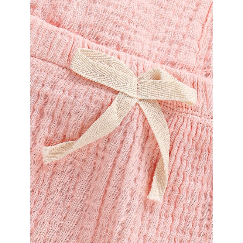 Ruffled Muslin Romper - Pink