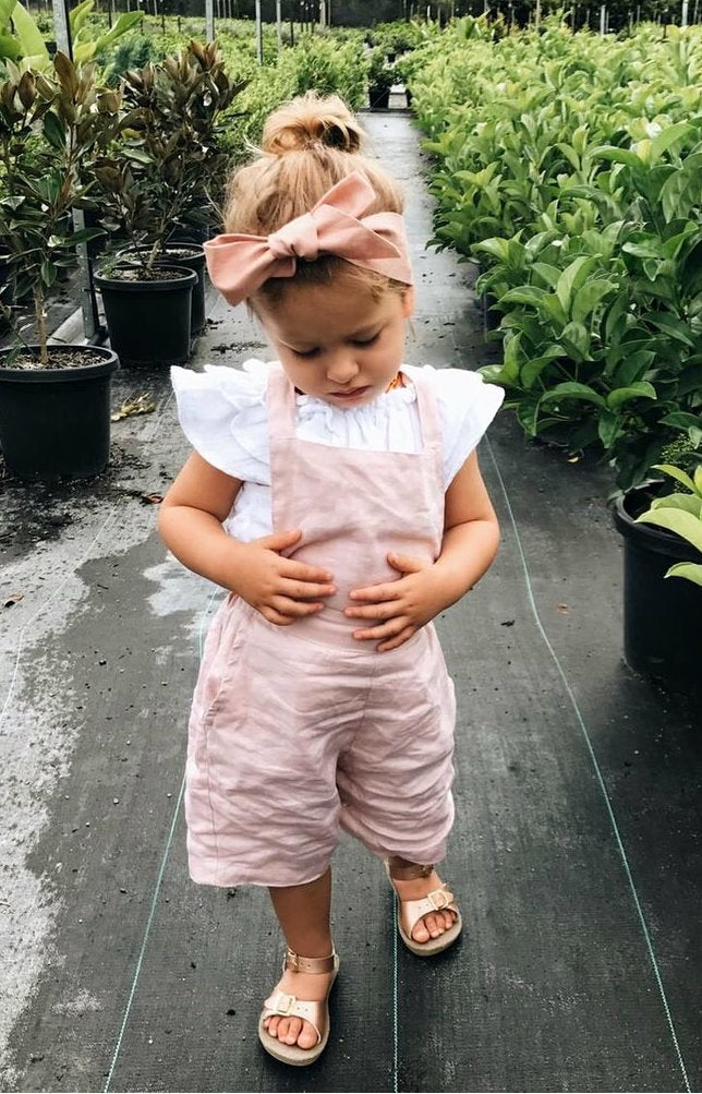 Linen Bow Headband - Rust