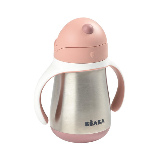Beaba Stainless Steal Straw Cup - Old Pink
