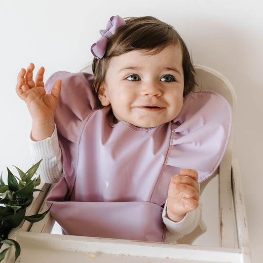 Snuggle Honey Waterproof Bib - Lavener Frill