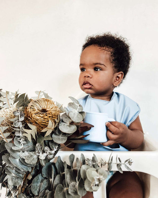 Snuggle Honey Waterproof Bib - Sky