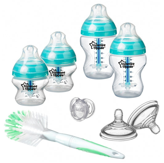Tommee Tippee Advanced Anti-Colic Feeding Bottle Kit, Starter Set - Blue