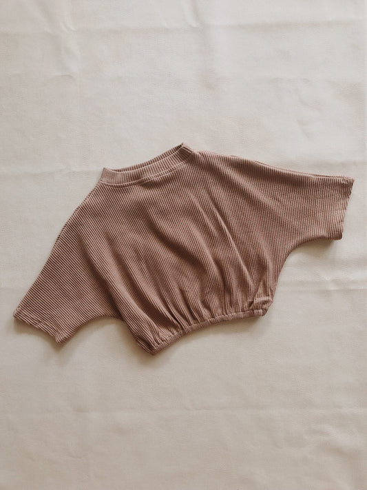 Tiny Trove Tully Ribbed Top - Mocha