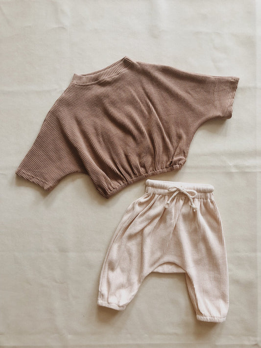 Tiny Trove Tully Ribbed Top - Mocha