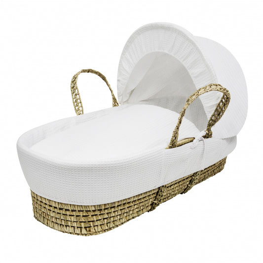Kinder Valley Palm Moses Basket - White Waffle