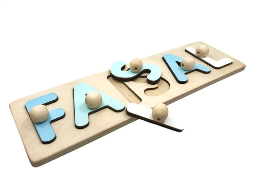 Wooden Name Puzzle - Faisal