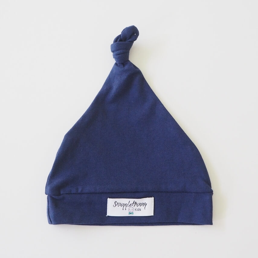 Organic Muslin Swaddle & Beanie Set - Navy