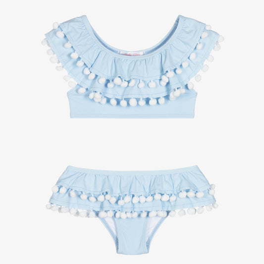 Stella Cove Ruffles Pom Pom Bikini - Blue