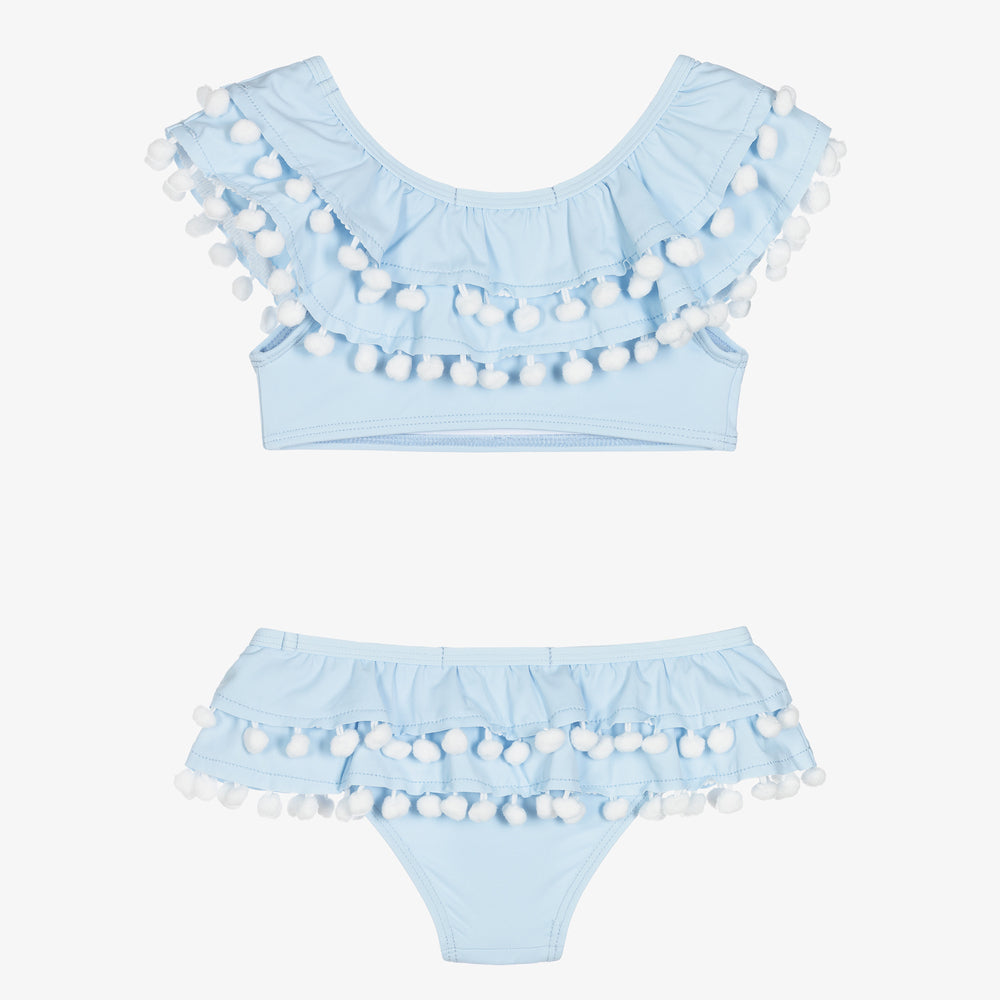 Stella Cove Ruffles Pom Pom Bikini - Blue