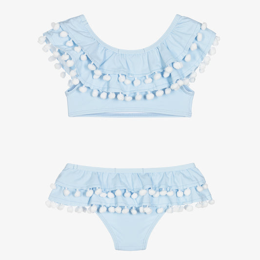 Stella Cove Ruffles Pom Pom Bikini - Blue