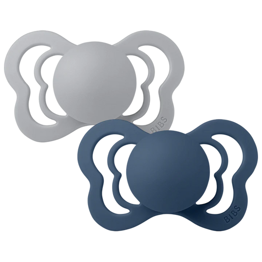 Bibs Pacifier Couture (2 Pack) - Cloud / Steel Blue