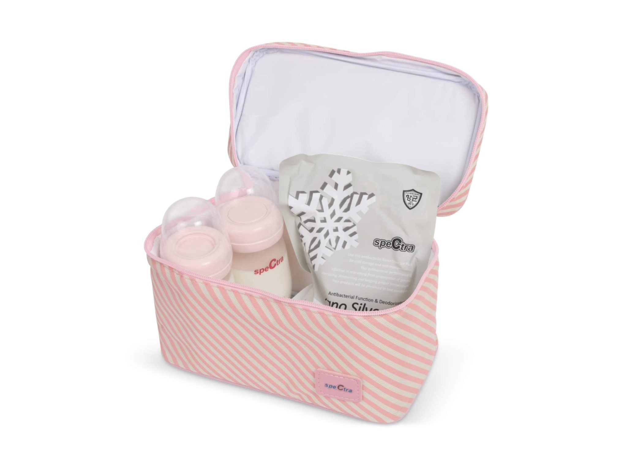 Spectra Pink Cooler with Ice Pack & Breast Milk Bottles Kit