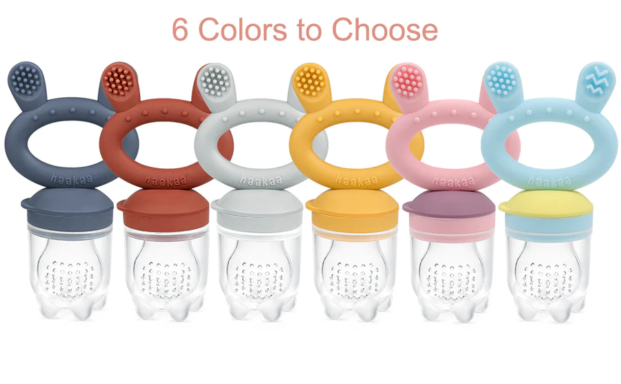 Haakaa Fresh Food Feeder and Cover Set - Slate Grey