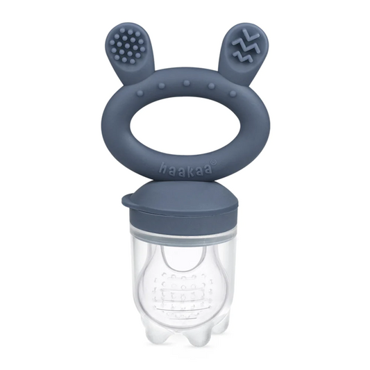 Haakaa Fresh Food Feeder and Cover Set - Steel Blue