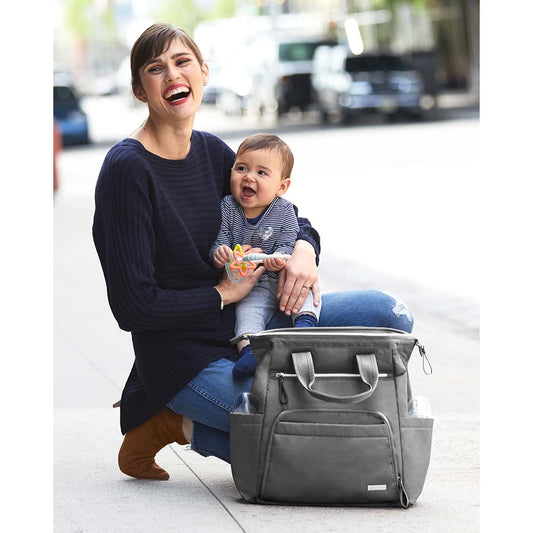 SkipHop Main Frame Diaper Backpack - Charcoal