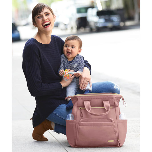 SkipHop Main Frame Diaper Backpack - Dusty Rose
