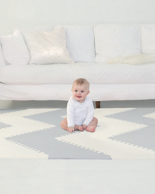 SkipHop Playspot Geo Floor Tiles - Grey & Cream