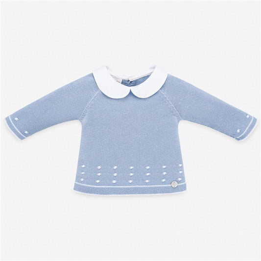 Paz Rodriguez 2-Piece Knitted (Sweater, Pants) Set - Blue Cloud