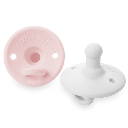 Ali+Oli Pacifier Set (Soft Pink & White)