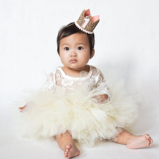 Baby Girl Glitter Rose Gold Crown