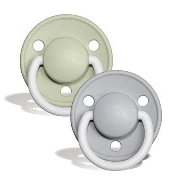 Bibs Pacifier De Lux Glow 2 pcs - Sage / Cloud