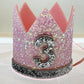 Baby Girl Glitter Silver & Pink Crown - 3
