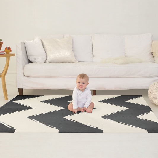 SkipHop Playspot Geo Floor Tiles - Black & Cream