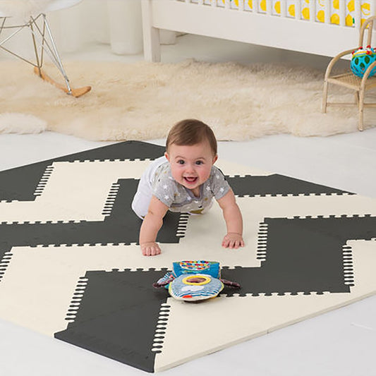 SkipHop Playspot Geo Floor Tiles - Black & Cream saudi riyadh jeddah khobar