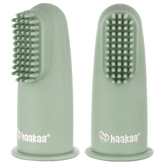 Haakaa - Silicone Finger Toothbrush - Pea Green