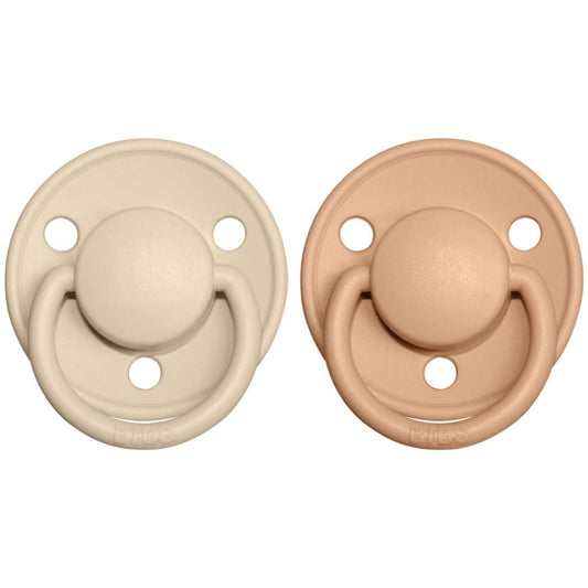 Bibs Pacifier De Lux 2 pcs - Vanilla / Peach