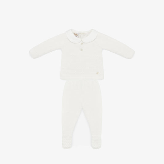 Paz Rodriguez 3-Piece (Pants, Sweater, Blanket) Gift Set - Cream